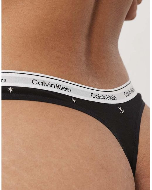 Calvin Klein Black Icon Logo Thong