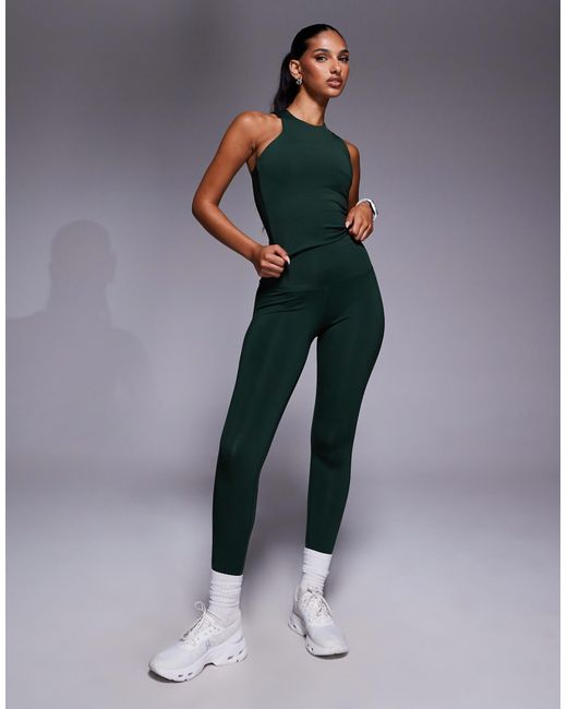 4505 Green Icon Active Tank Top With Inner Bra And Removable Padding