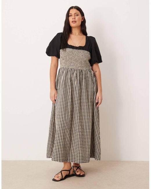 asos brown gingham dress ASOS Design Yellow Halter Gingham Picnic Dress with Tags Attached (12) –  The Thrifty Hippy