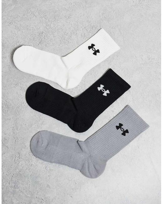 Under Armour Metallic Performance 3 Pack Crew Socks for men