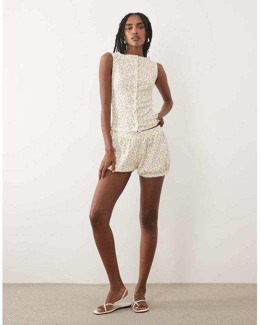 Miss Selfridge Natural Button Through Tank Co-ord