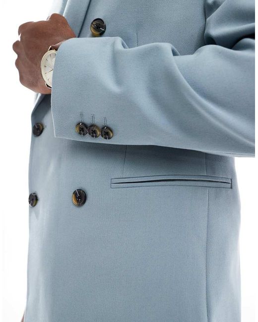ASOS Colbert Met Normale Pasvorm in het Blue voor heren