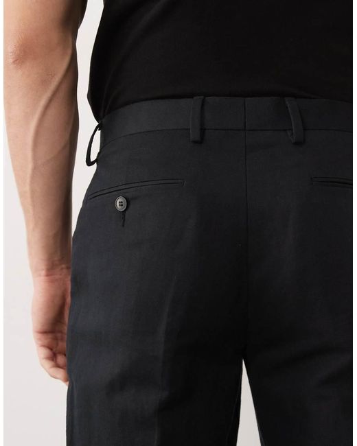 ASOS White Mix & Match Linen-rich Slim Suit Pants for men