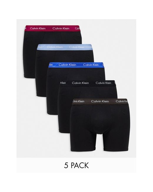 Calvin Klein Black Cotton Stretch Boxer Briefs 5 Pack for men