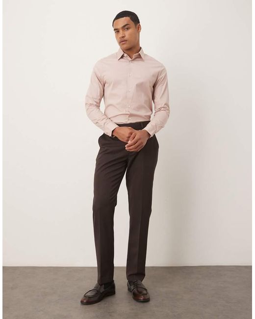 ASOS Natural Skinny Stretch Work Shirt for men