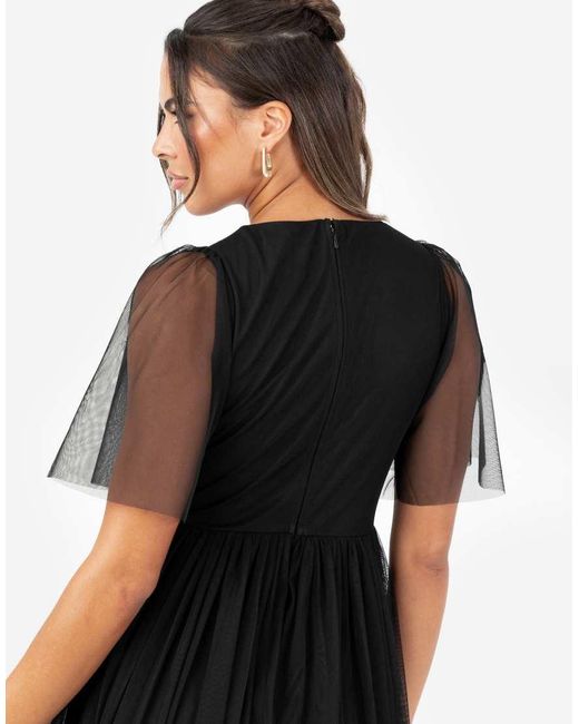 ANAYA Black Twist Detail Maxi Dress