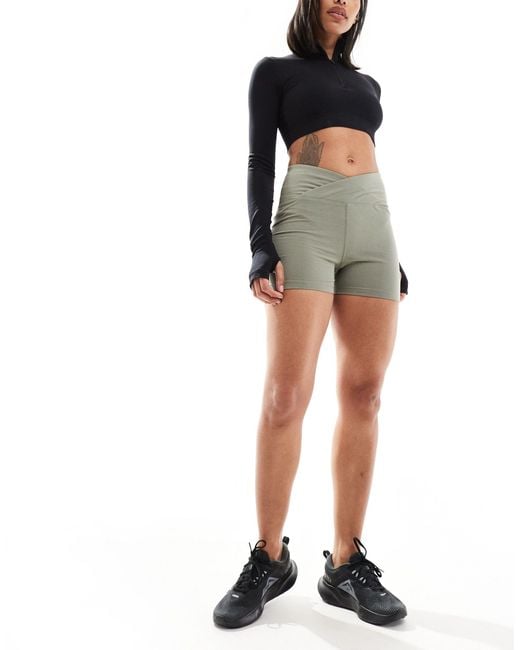 ASOS 4505 Green Icon Booty Short With Wrap Waist