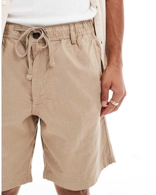 Jack & Jones Natural Linen Mix Short for men