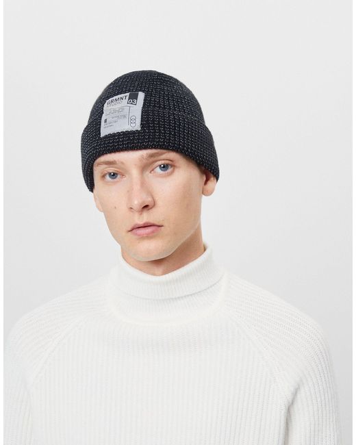 Bershka Beanie With Patch in Black for Men - Lyst