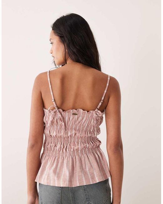 Barbour Pink Madeline Shirred Cami Top