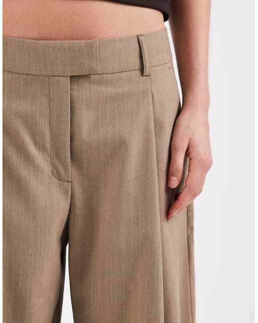 ASOS Natural Tailored Wide Leg Slouchy Trousers Co-ord
