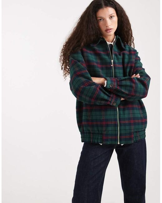 Tommy Hilfiger Blue Tommy Girl Padded Tartan Zip Up Jacket