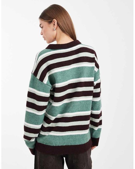 Daisy Street Gray Knit Slouchy Fit Rugby Polo