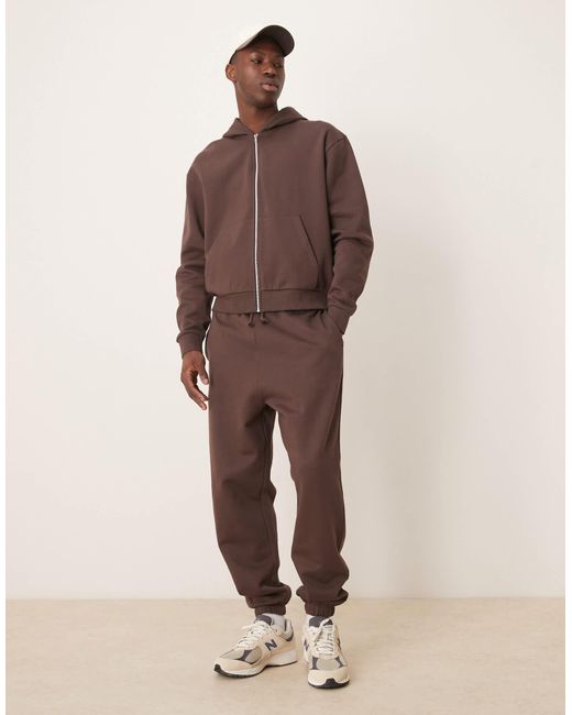 ASOS – essential – oversize-jogginghose in Brown für Herren
