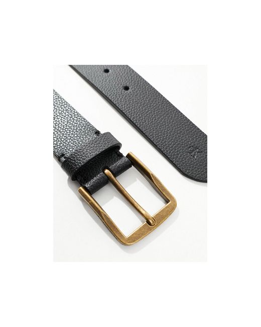 Calvin Klein Gray Classic Flat 35mm Leather Belt for men