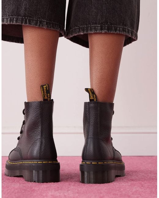 Dr. Martens Black Sinclair Milled Nappa Leather Platform Boots