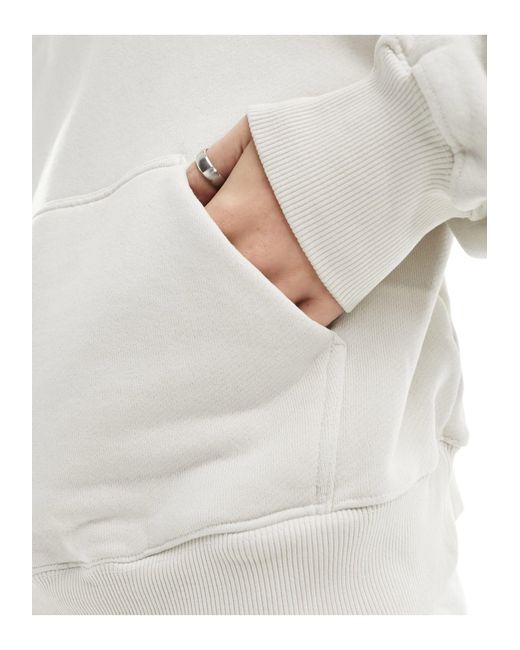 Criminal Damage White Heavy Pullover Boxy Fit Hoodie for men