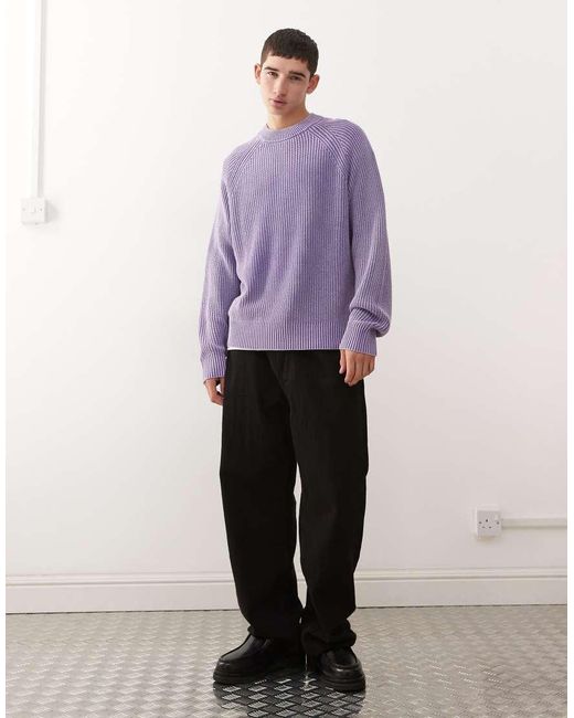 Weekday Purple Relaxed Knitted Jumper for men