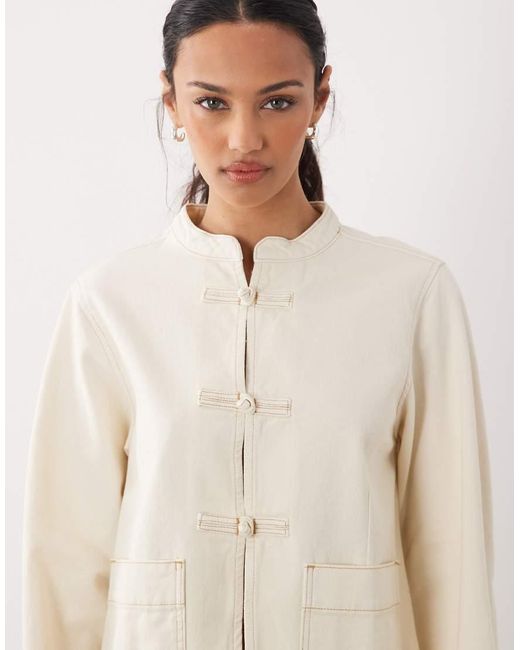 ASOS Natural Manadrin Collar Jacket