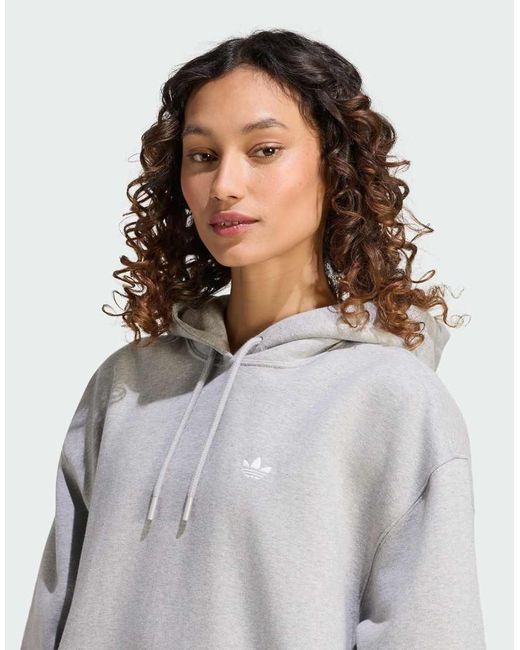 Adidas Originals Gray Essentials Oversized Fleece Hoodie