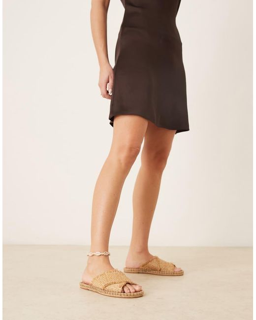 ASOS Natural Joella Cross Strap Espadrille