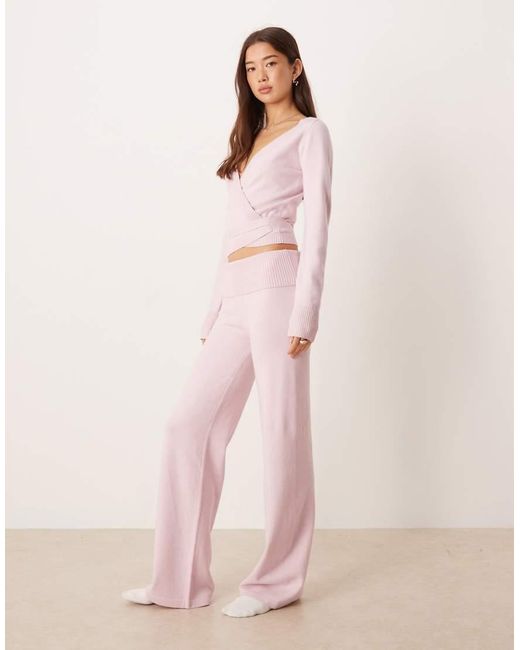 Hollister Pink Gilly Hicks Low Rise Straight Leg Cosy Trousers Co-ord
