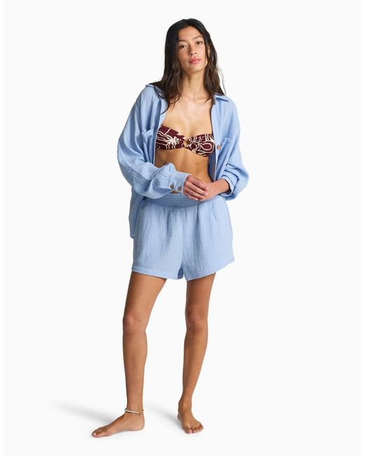 Billabong Blue The Waves Elasticated Waist Shorts