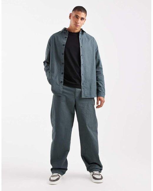 Pantaloni Dritti Ampi di ASOS in Gray da Uomo
