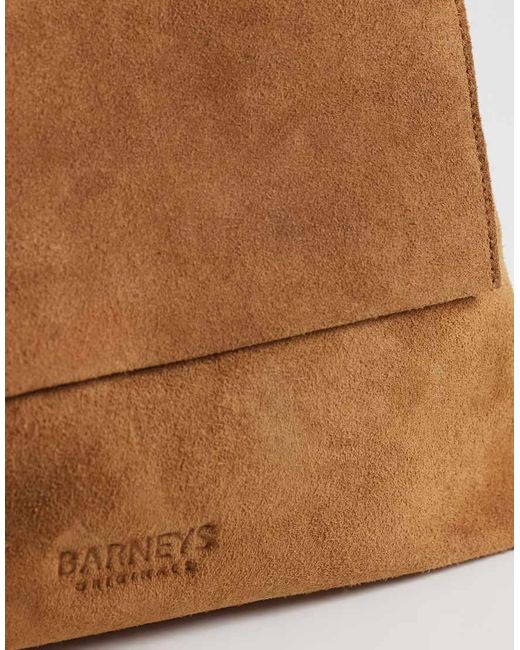 Barney's Originals Brown Real Suede Shoulder Bag