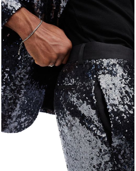 ASOS Black Flare Suit Trouser for men