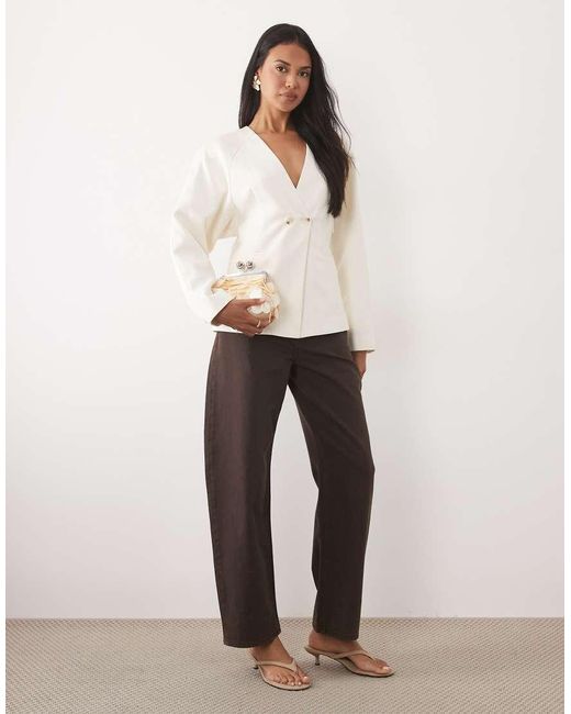 ASOS Natural Tailored Batwing Double Breasted Blazer
