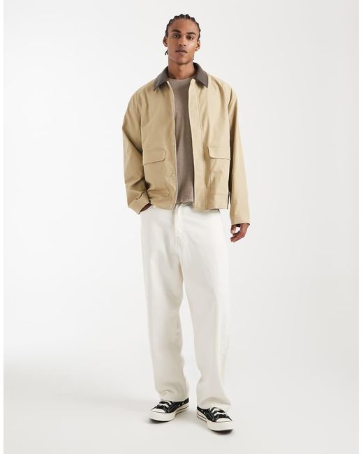 ASOS Natural Barn Jacket With Contrast Collar for men
