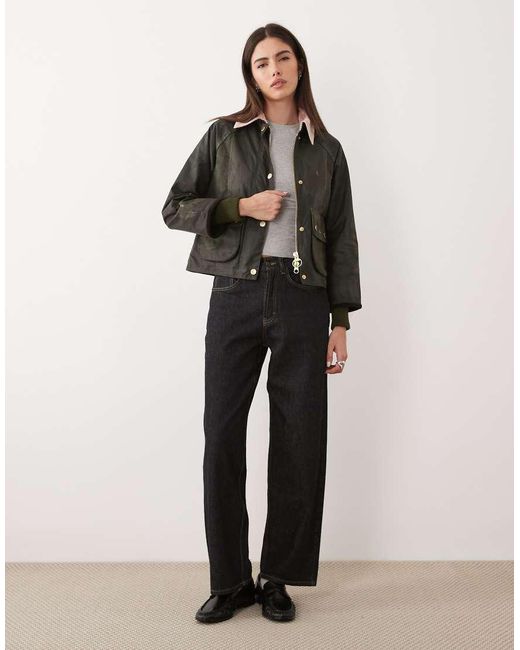 Barbour Black Beadnell Cropped Wax Jacket