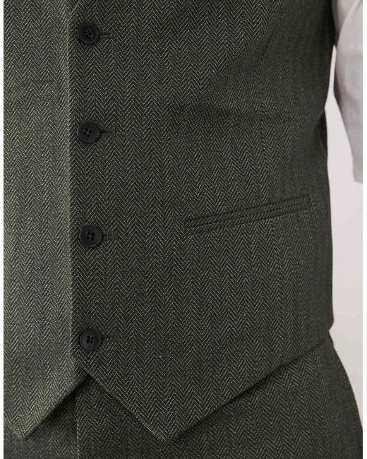 ASOS Green Slim Suit Waistcoat for men