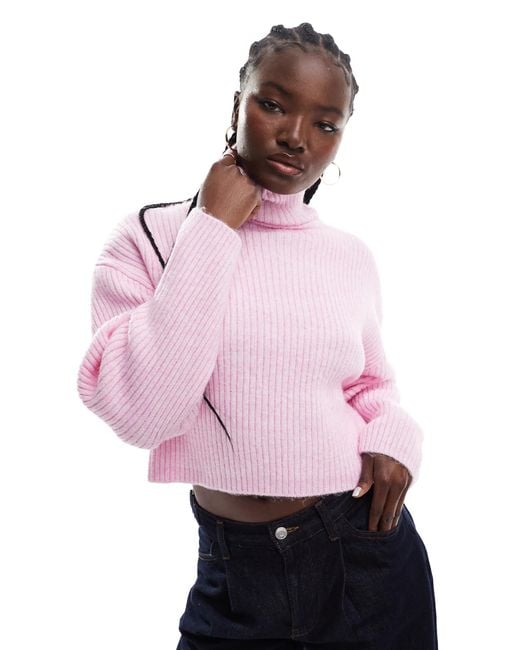 ONLY Pink – langärmliger rollkragenpullover