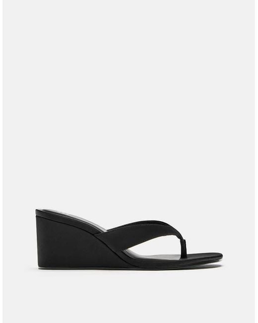 Pull&Bear White Wedge High-Heel Sandals