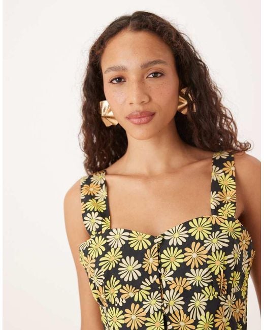 Collective The Label Natural Printed Strappy Playsuit