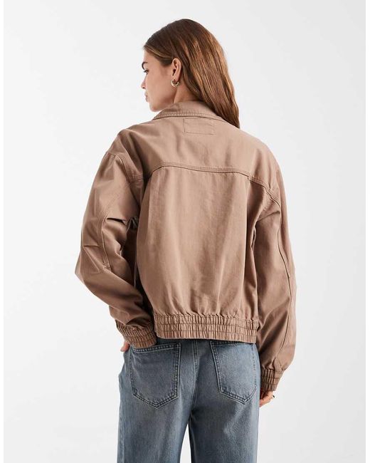 ASOS Natural Washed Cotton Bomber Jacket