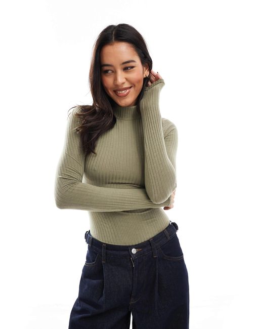Miss Selfridge Brown – weicher, gerippter body