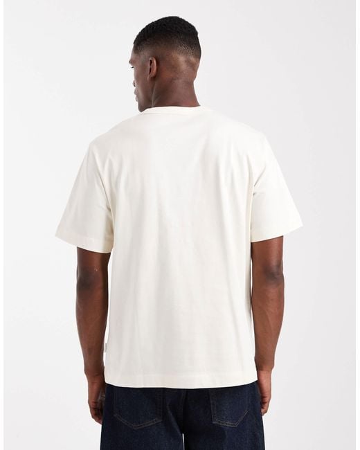 Jack & Jones – t-shirt aus schwerem stoff in White für Herren