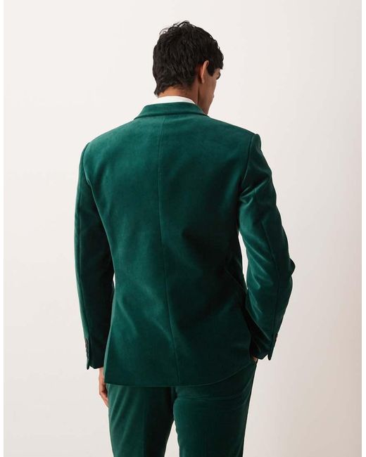 ASOS Green Slim Double Breasted Suit Jacket for men