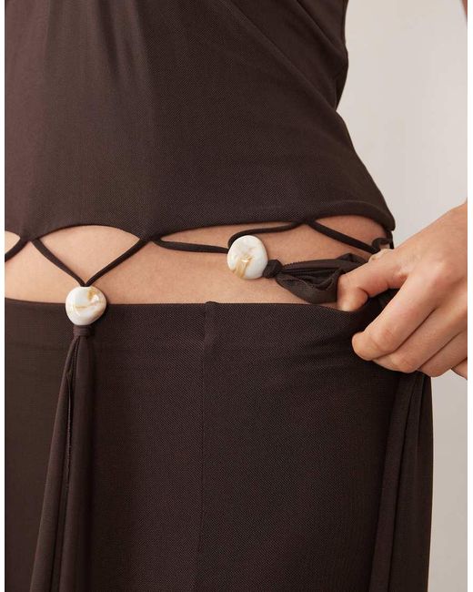 ASOS White Beaded Fringe Mini Skirt