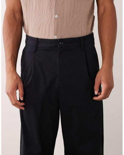 ASOS Black Relaxed Tapered Chino for men