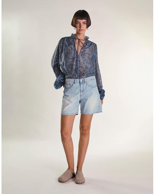 Glamorous Blue Slim Fit Stretchy Denim Short