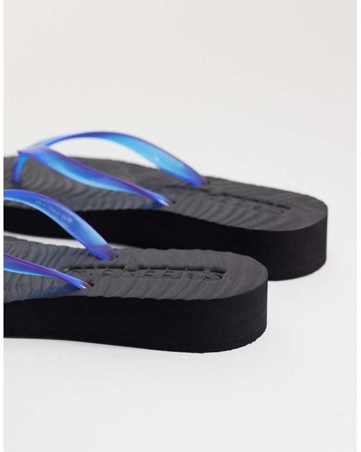 Sleeper Blue Tapered Platform Flip Flops