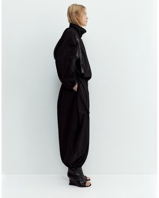 Pull&Bear Black Barrel Trousers