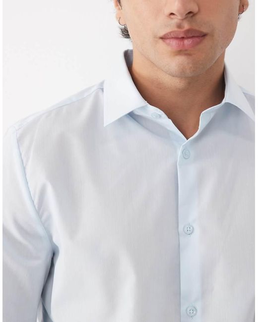 River Island Gray Slim Fit Shirt for men