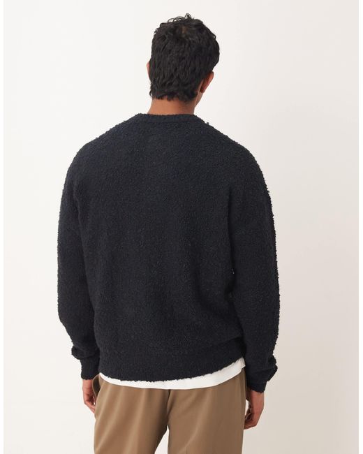 Gilet décontracté en maille bouclée avec col ras ASOS pour homme en coloris Blue