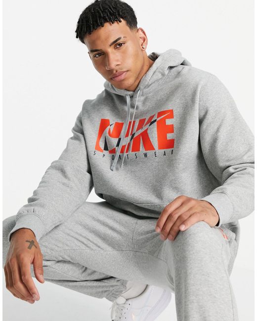 Nike Graphic Logo Fleece Tracksuit in Grey for Men | Lyst Australia
