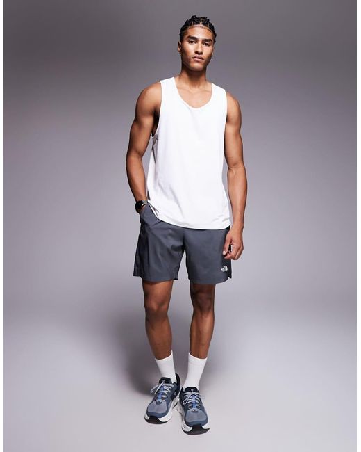 The North Face Blue 24/7 7"" Logo Shorts for men